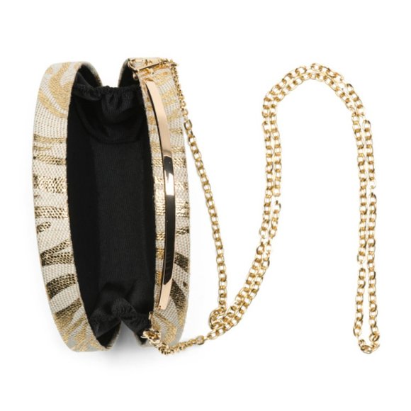 Urban Tiger Print Linen Top Handle Round bag - Picture 3 of 3